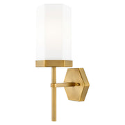 Innovations Blakeley 5" Wall Sconce, Brushed Brass/White - 463-1W-BB-G463-8WH