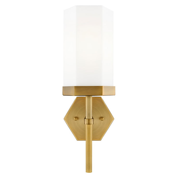 Innovations Blakeley 5" Wall Sconce, Brushed Brass/White