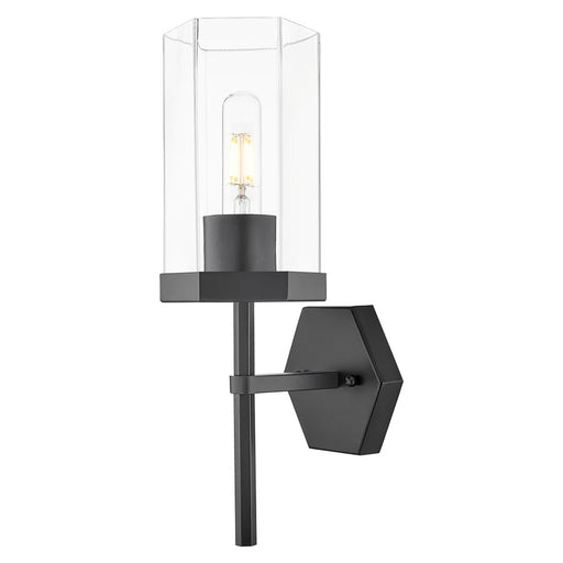 Innovations Blakeley 1Lt 5" Wall Sconce, Black/Clear - 463-1W-BK-G463-8CL