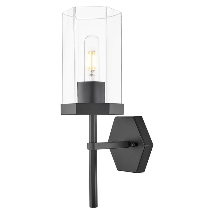 Innovations Blakeley 1Lt 5" Wall Sconce, Black/Clear - 463-1W-BK-G463-8CL
