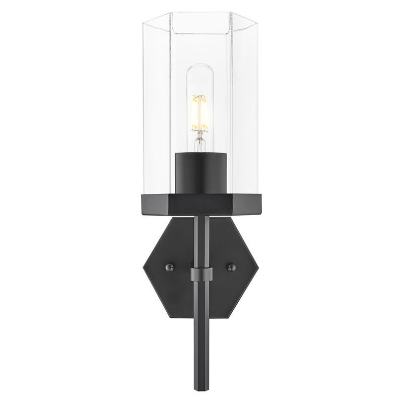 Innovations Blakeley 1Lt 5" Wall Sconce, Black/Clear