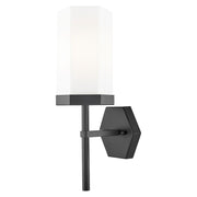 Innovations Blakeley 1Lt 5" Wall Sconce, Black/White - 463-1W-BK-G463-8WH