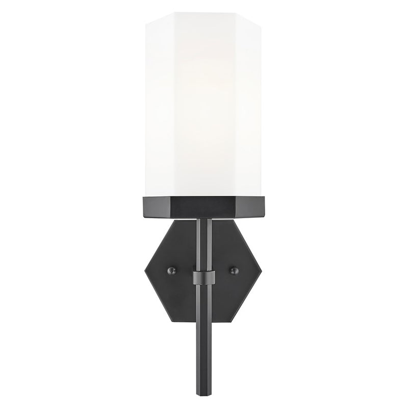 Innovations Blakeley 1Lt 5" Wall Sconce, Black/White