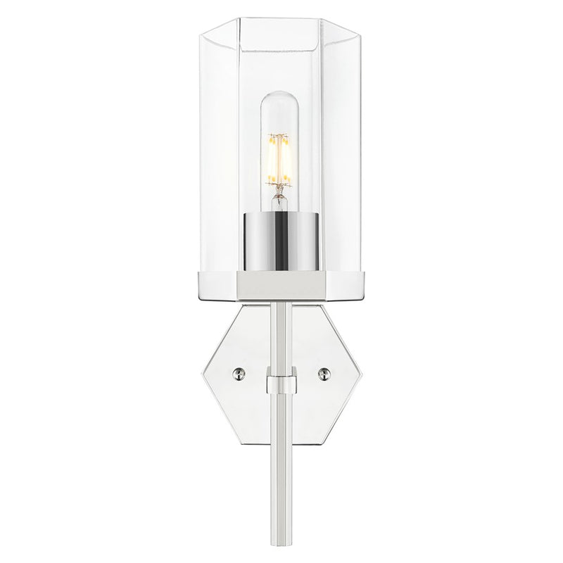 Innovations Blakeley 5" Wall Sconce, Polished Nickel/Clear