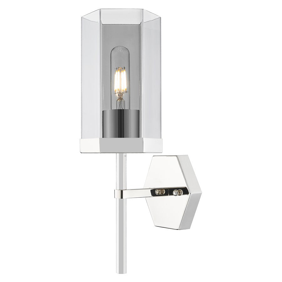 Innovations Blakeley 5" Wall Sconce, Polished Nickel/Smoke - 463-1W-PN-G463-8SM