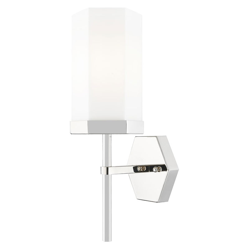 Innovations Blakeley 5" Wall Sconce, Polished Nickel/White - 463-1W-PN-G463-8WH