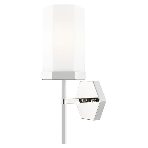 Innovations Blakeley 5" Wall Sconce, Polished Nickel/White - 463-1W-PN-G463-8WH