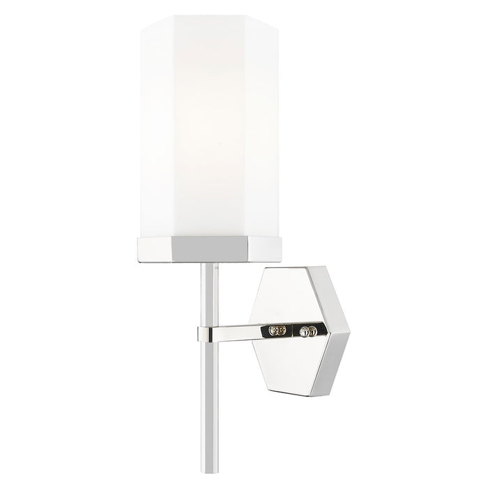 Innovations Blakeley 5" Wall Sconce, Polished Nickel/White - 463-1W-PN-G463-8WH