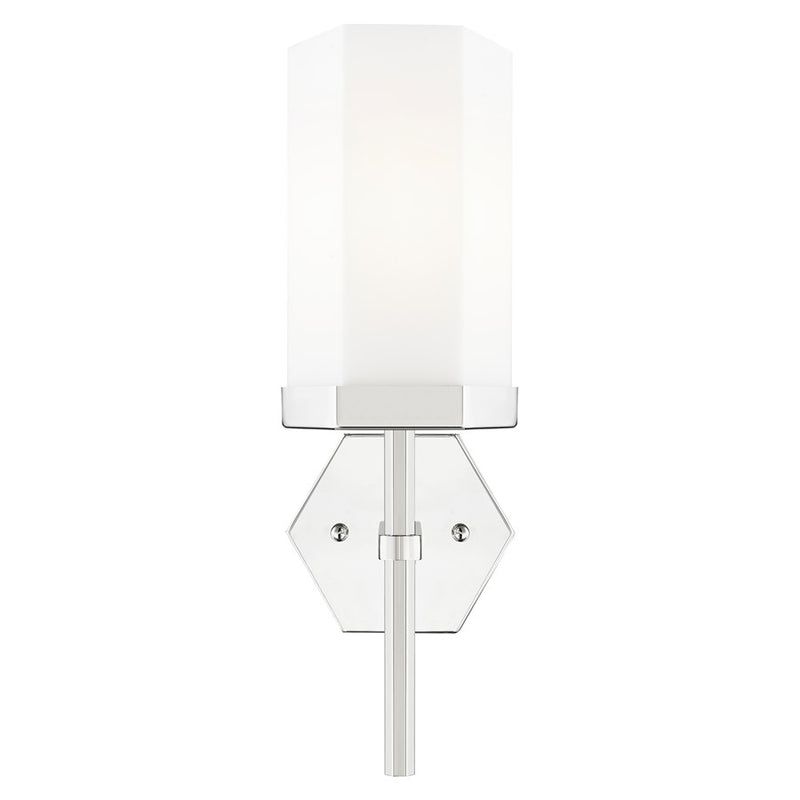 Innovations Blakeley 5" Wall Sconce, Polished Nickel/White