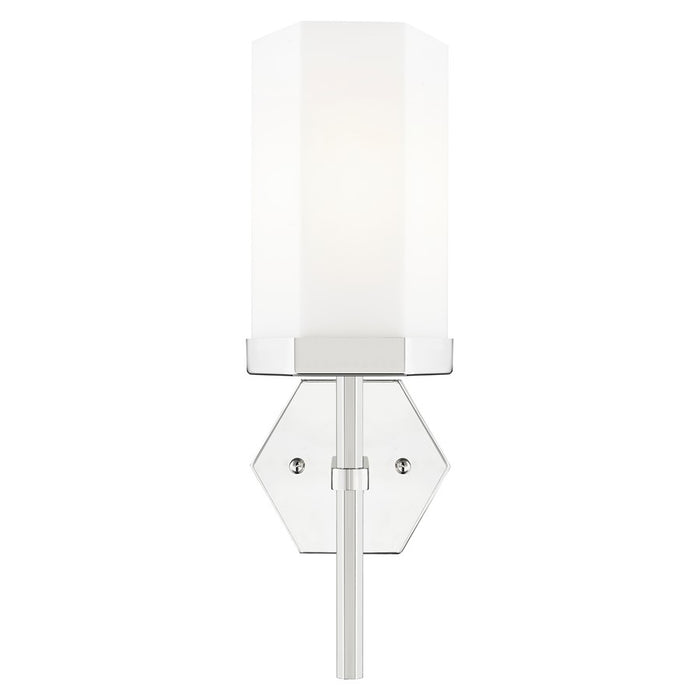 Innovations Blakeley 5" Wall Sconce, Polished Nickel/White