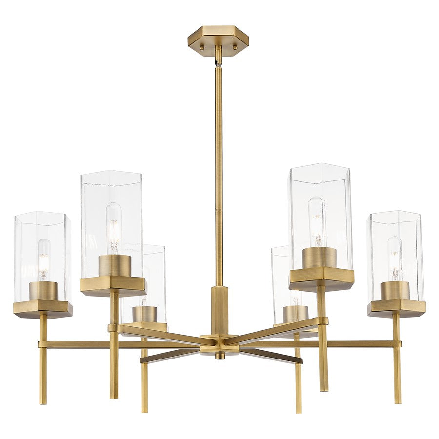 Innovations Blakeley 6Lt 32" Stem Chandelier, BB/Clear - 463-6CR-BB-G463-8CL