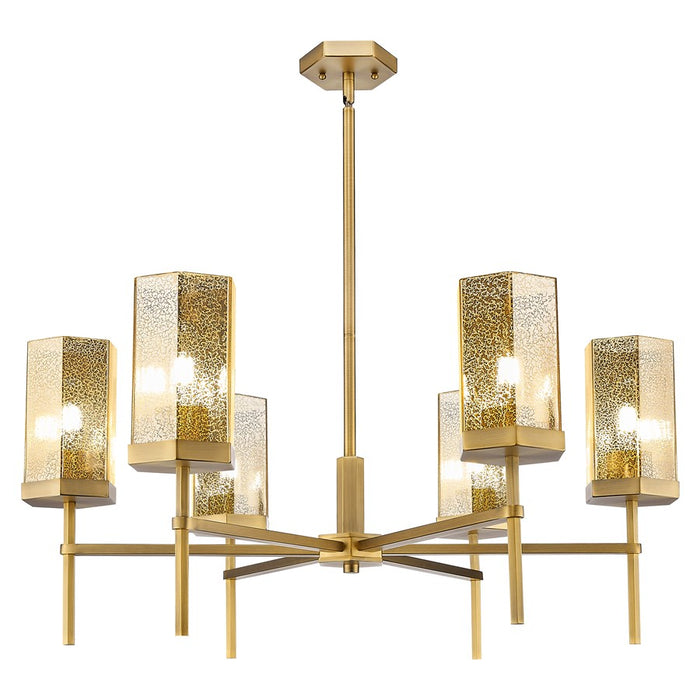 Innovations Blakeley 6Lt 32" Stem Chandelier, BB/Merc - 463-6CR-BB-G463-8ME