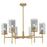 Innovations Blakeley 6Lt 32" Stem Chandelier, BB/Smoke - 463-6CR-BB-G463-8SM
