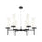 Innovations Blakeley 6Lt 32" Stem Chandelier, Black/White - 463-6CR-BK-G463-12WH