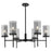 Innovations Blakeley 6Lt 32" Stem Chandelier, Black/Smoke - 463-6CR-BK-G463-8SM