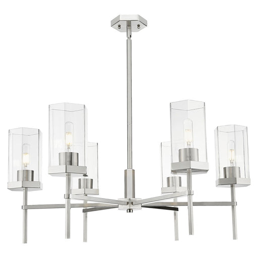 Innovations Blakeley 6Lt 32" Stem Chandelier, SN/Clear - 463-6CR-SN-G463-8CL