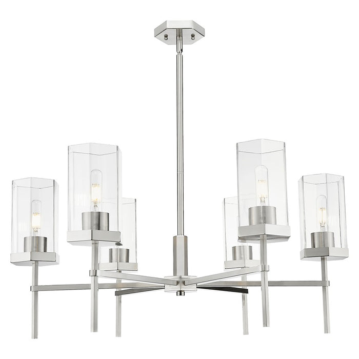 Innovations Blakeley 6Lt 32" Stem Chandelier, SN/Clear - 463-6CR-SN-G463-8CL