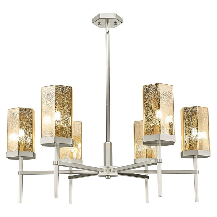 Innovations Blakeley 6Lt 32" Stem Chandelier, SN/Merc - 463-6CR-SN-G463-8ME