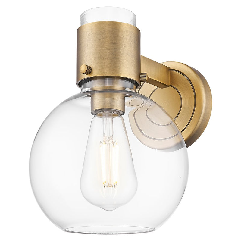 Innovations Lawton Sphere 8" Wall Sconce, BB/Clear - 464-1W-BB-G464B-7CL