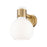 Innovations Lawton Sphere 1Lt 8" Sconce, BB/Gloss White - 464-1W-BB-G464B-7GW