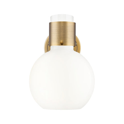 Innovations Lawton Sphere 1Lt 8" Sconce, Brushed Brass/Gloss White