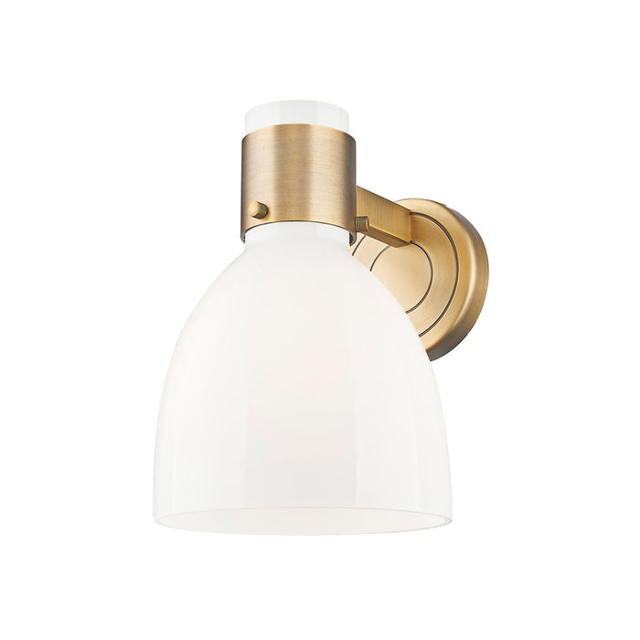 Innovations Lawton Bell 1Lt 8" Sconce, BB/Gloss White - 464-1W-BB-G464D-7GW
