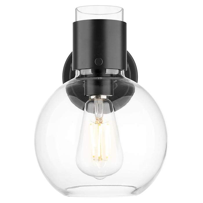 Innovations Lawton Sphere 1Lt 8" Wall Sconce, Black/Clear