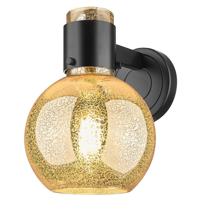 Innovations Lawton Sphere 8" Wall Sconce, Black/Mercury - 464-1W-BK-G464B-7ME
