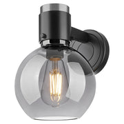Innovations Lawton Sphere 1Lt 8" Wall Sconce, Black/Smoke - 464-1W-BK-G464B-7SM