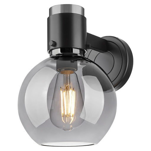 Innovations Lawton Sphere 1Lt 8" Wall Sconce, Black/Smoke - 464-1W-BK-G464B-7SM