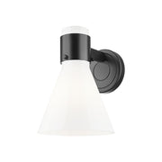 Innovations Lawton Cone 1Lt 8" Sconce, Black/Gloss White - 464-1W-BK-G464C-7GW