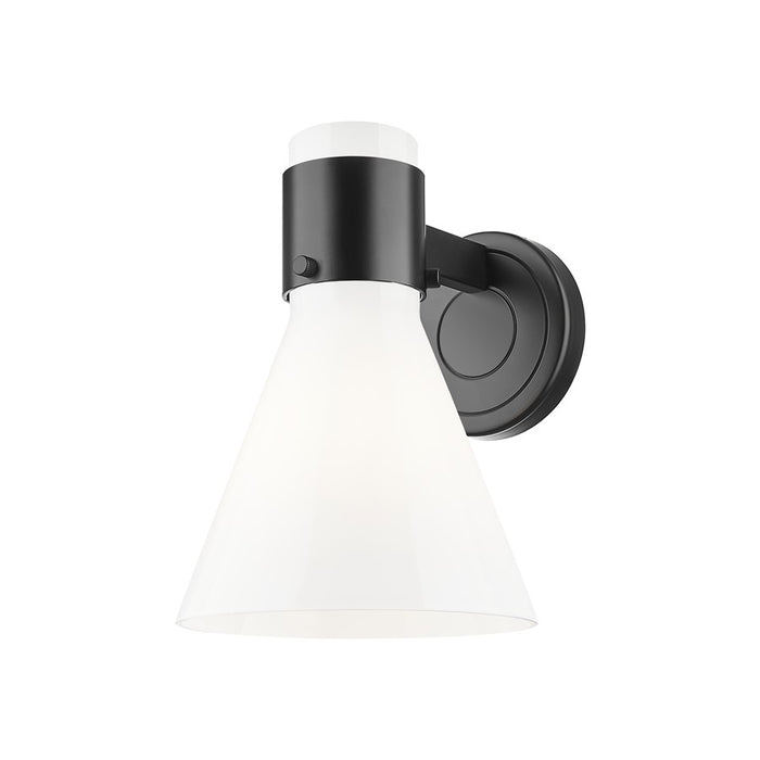 Innovations Lawton Cone 1Lt 8" Sconce, Black/Gloss White - 464-1W-BK-G464C-7GW