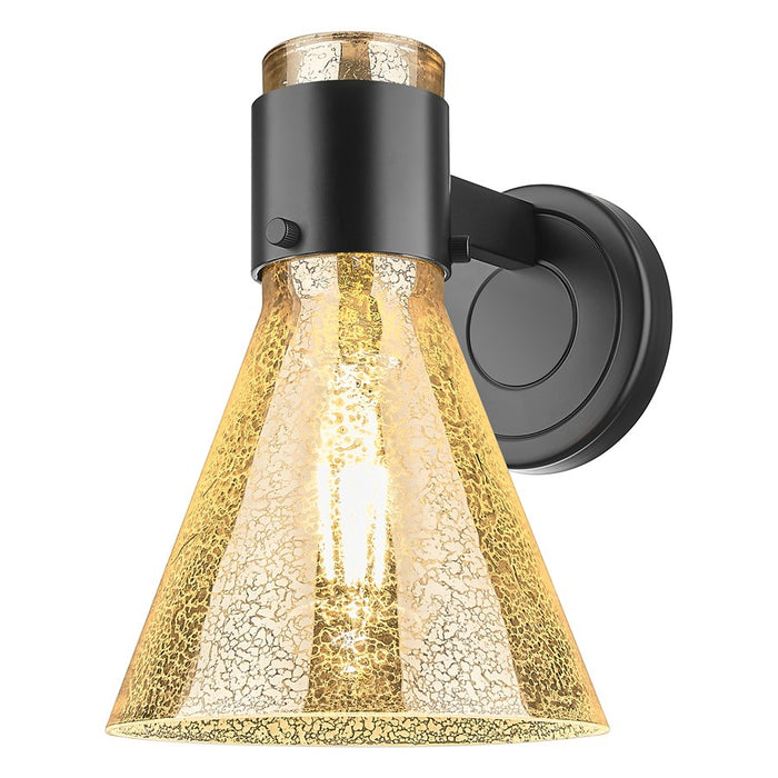 Innovations Lawton Cone 1Lt 8" Wall Sconce, Black/Mercury - 464-1W-BK-G464C-7ME
