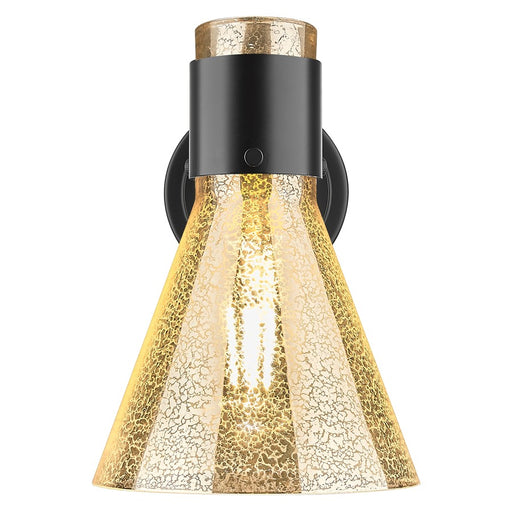 Innovations Lawton Cone 1Lt 8" Wall Sconce, Black/Mercury