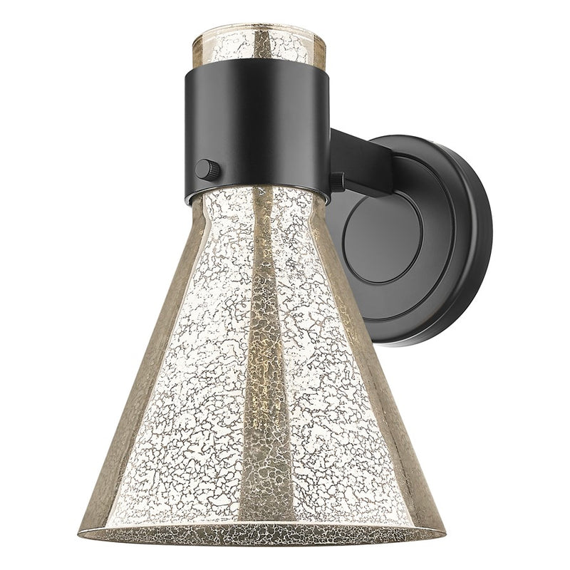 Innovations Lawton Cone 1Lt 8" Wall Sconce, Black/Mercury