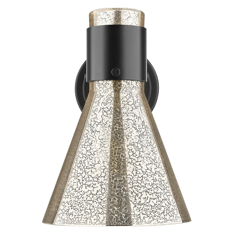 Innovations Lawton Cone 1Lt 8" Wall Sconce, Black/Mercury