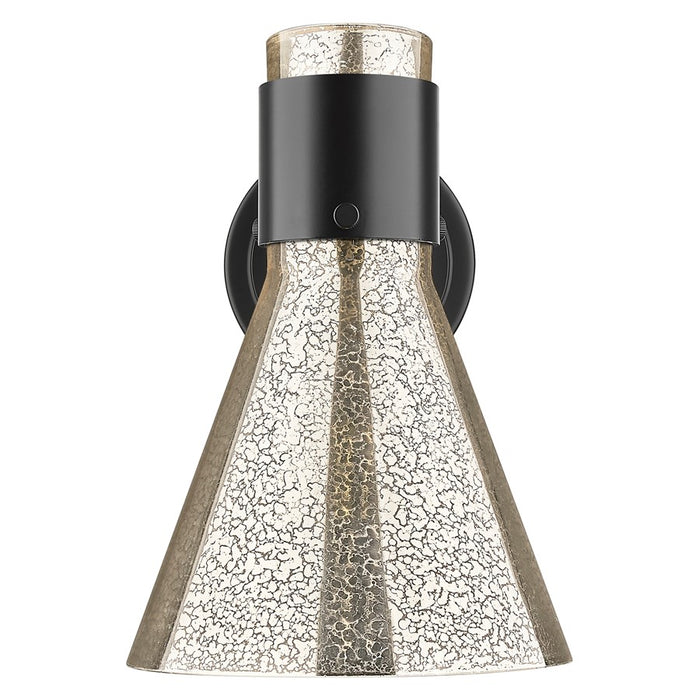 Innovations Lawton Cone 1Lt 8" Wall Sconce, Black/Mercury
