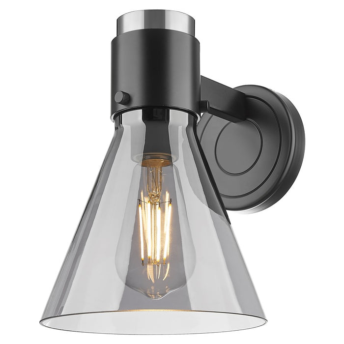 Innovations Lawton Cone 1Lt 8" Wall Sconce, Black/Smoke - 464-1W-BK-G464C-7SM