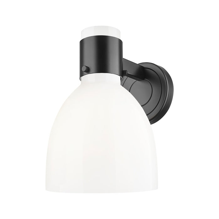 Innovations Lawton Bell 1Lt 8" Sconce, Black/Gloss White - 464-1W-BK-G464D-7GW