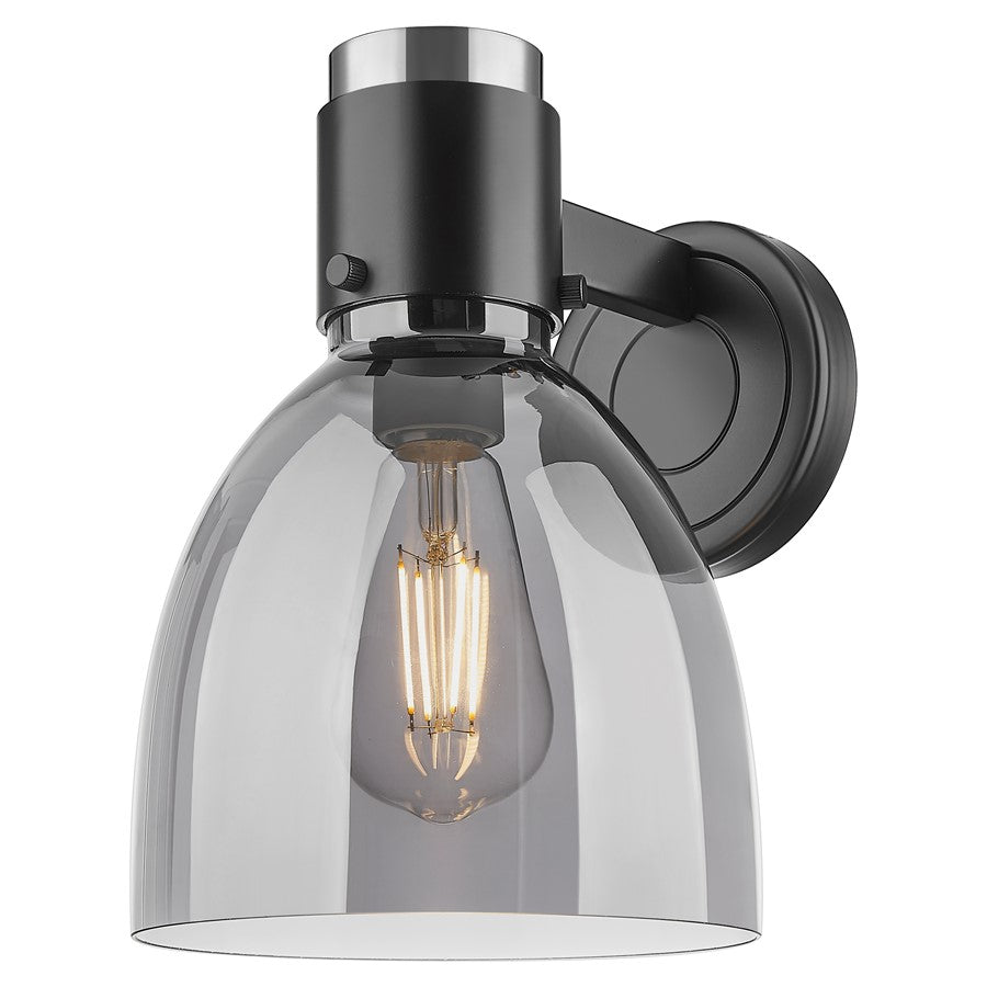 Innovations Lawton Bell 1Lt 8" Wall Sconce, Black/Smoke - 464-1W-BK-G464D-7SM