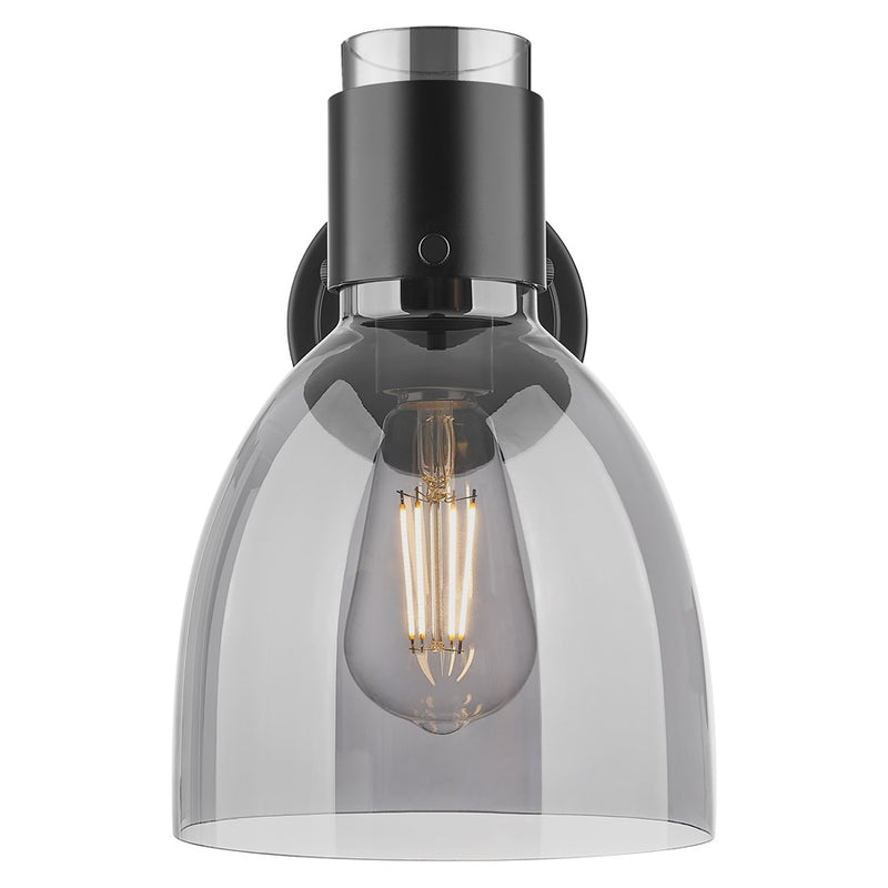 Innovations Lawton Bell 1Lt 8" Wall Sconce, Black/Smoke