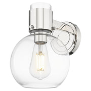 Innovations Lawton Sphere 8" Wall Sconce, PN/Clear - 464-1W-PN-G464B-7CL