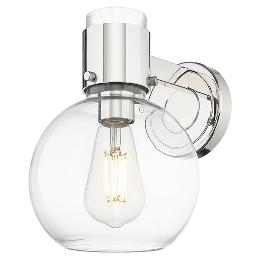 Innovations Lawton Sphere 8" Wall Sconce, PN/Clear - 464-1W-PN-G464B-7CL