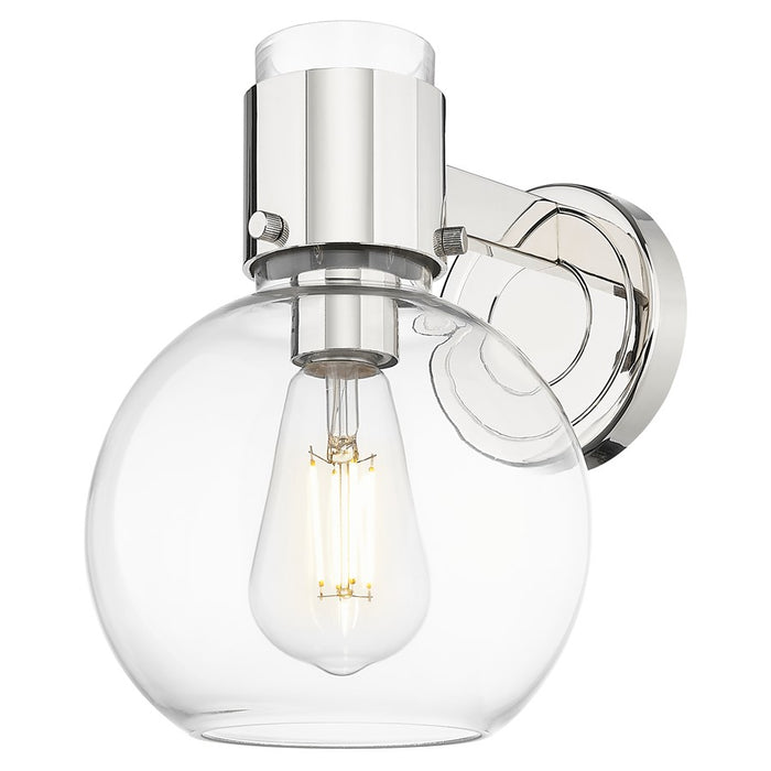Innovations Lawton Sphere 8" Wall Sconce, PN/Clear - 464-1W-PN-G464B-7CL