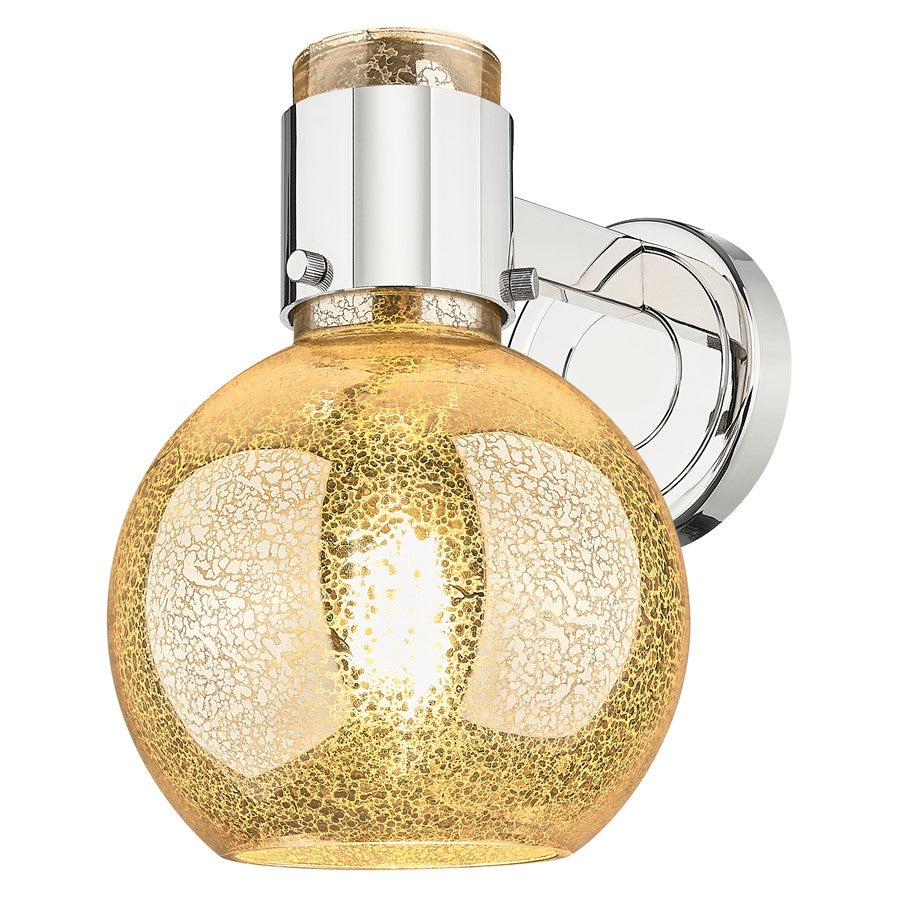 Innovations Lawton Sphere 8" Wall Sconce, PN/Merc - 464-1W-PN-G464B-7ME