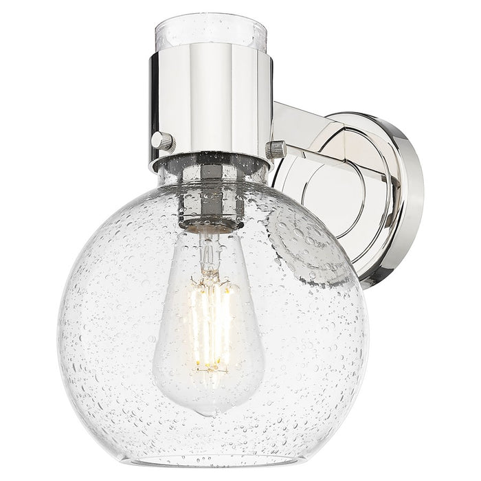 Innovations Lawton Sphere 8" Wall Sconce, PN/Seedy - 464-1W-PN-G464B-7SDY