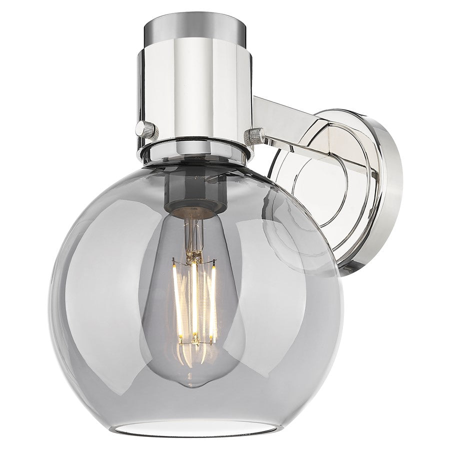 Innovations Lawton Sphere 8" Wall Sconce, PN/Smoke - 464-1W-PN-G464B-7SM