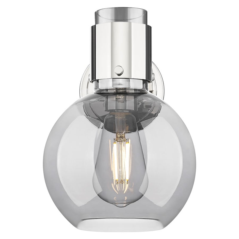 Innovations Lawton Sphere 8" Wall Sconce, PN/Smoke