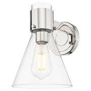 Innovations Lawton Cone 8" Wall Sconce, PN/Clear - 464-1W-PN-G464C-7CL