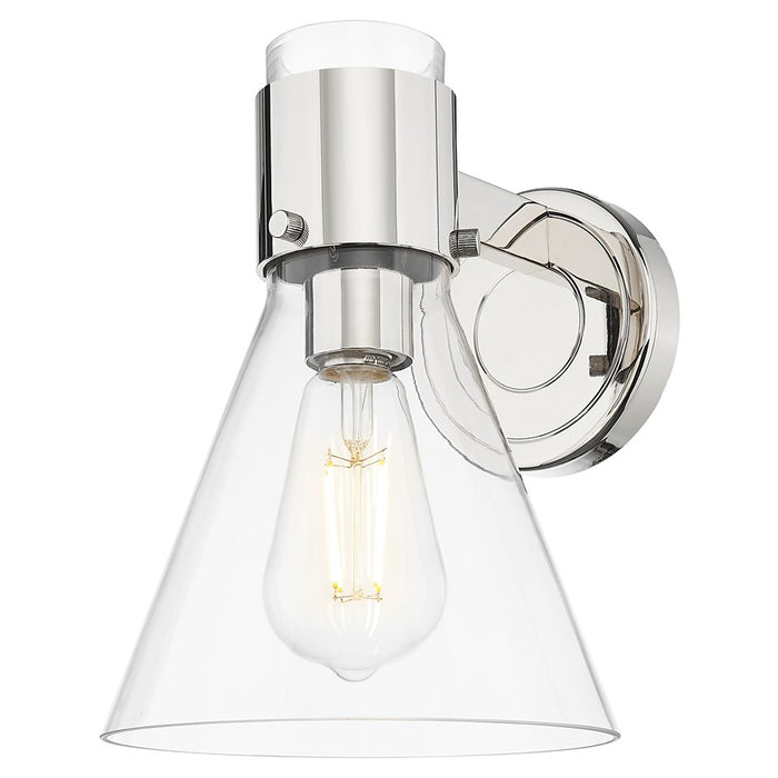 Innovations Lawton Cone 8" Wall Sconce, PN/Clear - 464-1W-PN-G464C-7CL